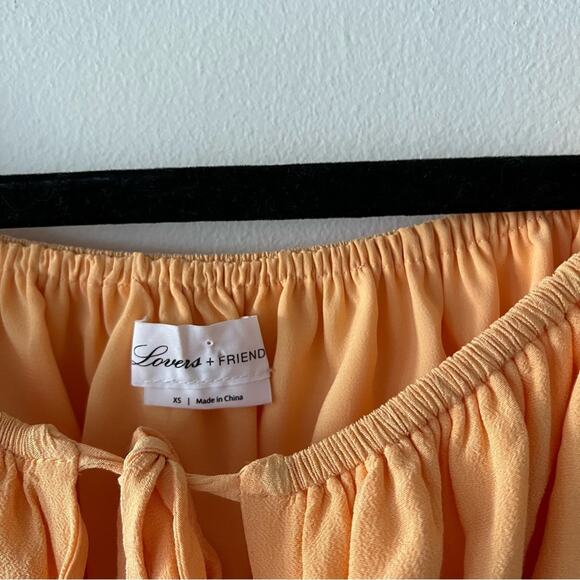 Lovers + Friends Walter Smocked Blouse in Tangerine Orange - Picture 6 of 6